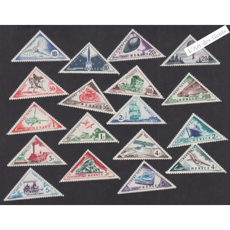 18 Timbres-Taxe Monaco n°39A à n°55 - Année1953 - Neufs* cote 75 Euros lartdesgents.fr