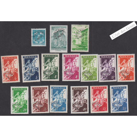 16 Timbres Préoblitérés Monaco n°1 à n°18 - Année1943-59 - Neufs** cote 56 Euros lartdesgents.fr