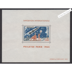 Bloc Monaco n°1 - année 1938 - Neuf** - cote 225 Euros - Lartdesgents.fr