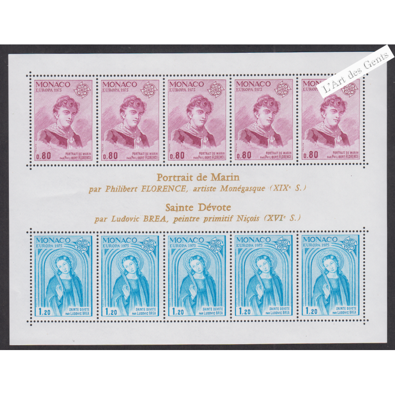 Bloc  Feuillet Monaco n°10 - année 1975 - Neuf** - cote 50 Euros - Lartdesgents.fr