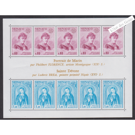 Bloc  Feuillet Monaco n°10 - année 1975 - Neuf** - cote 50 Euros - Lartdesgents.fr
