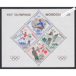 Blocs Spéciaux Monaco n°11 - J.O. Moscou - année 1980 - Neuf**  - cote 300 Euros - Lartdesgents.fr