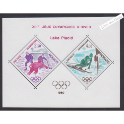 Blocs Spéciaux Monaco n°12 - J.O. de Lake Placid - année 1980 - Neuf** - cote 300 Euros - Lartdesgents.fr