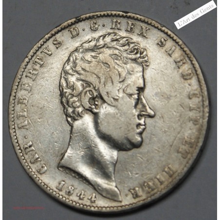 ITALIE - 5 LIRE 1844 CHARLES ALBERT, lartdesgents.fr