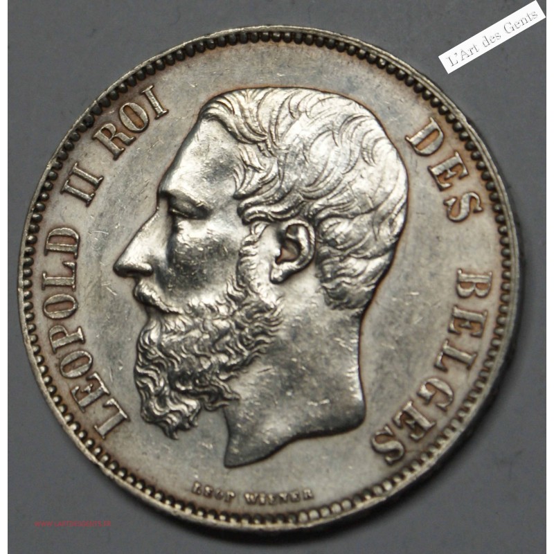 LEOPOLD II 5 FRANCS 1873 Superbe+, lartdesgents.fr