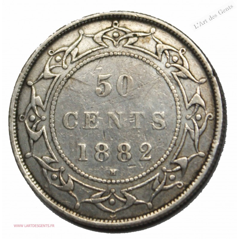50 Cents 1882 H CANADA NEWFOUNLAND TB, lartdesgents.fr