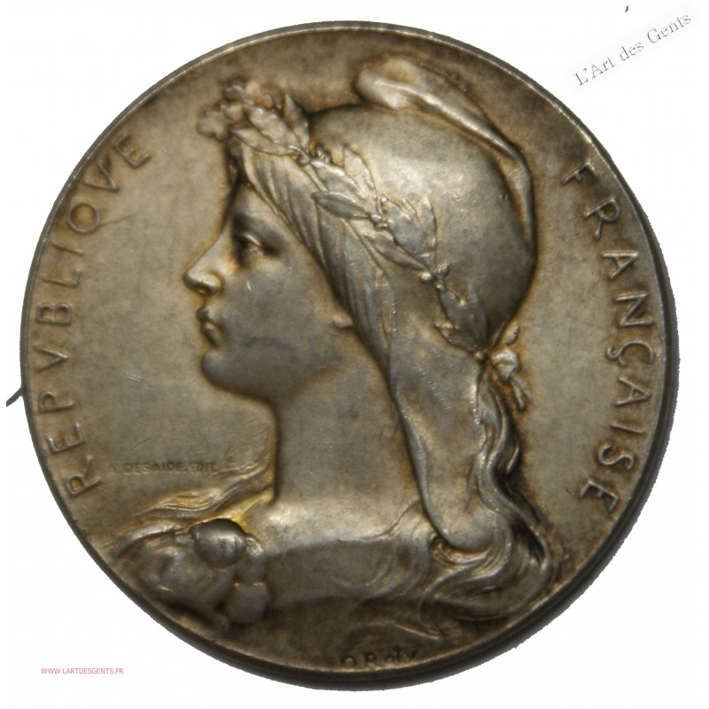 Médaille argent Prix de la dépêche 1913 par O.roty, lartdesgents.fr