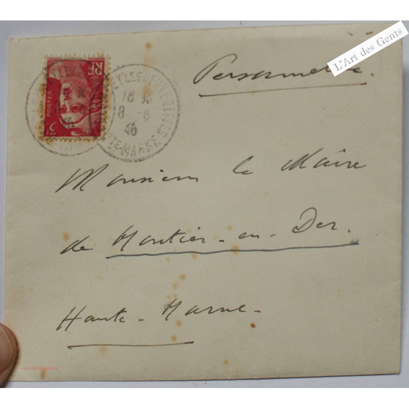 Lettre originale 1946 signée par Gal DE GAULLE au maire de Montier-en-Der (52), lartdesgents.fr