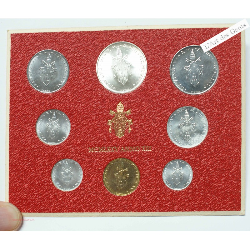 Coffret 1975 Vatican 8 Pièces "Paul VI – Année XIII" FDC, lartdesgents.fr