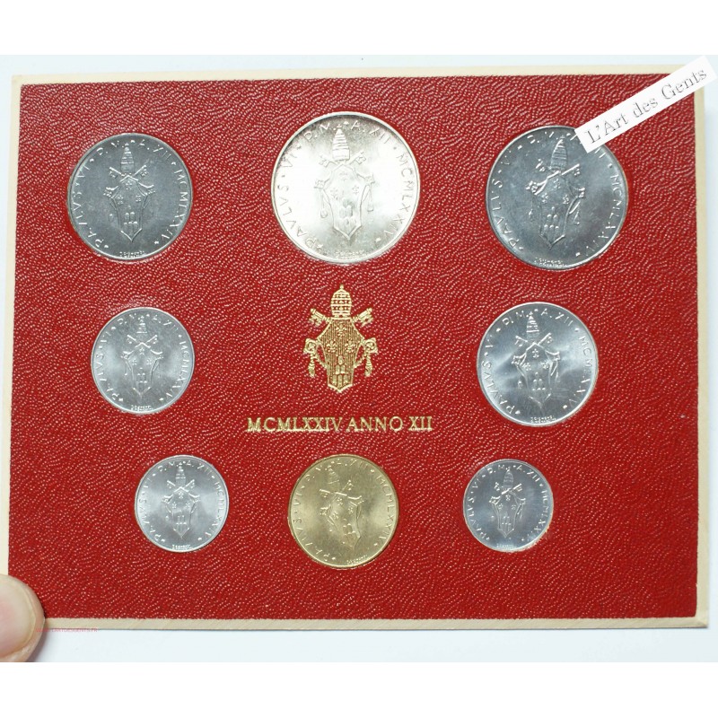 Coffret 1974 Vatican 8 Pièces "Paul VI – Année XII" FDC, lartdesgents.fr