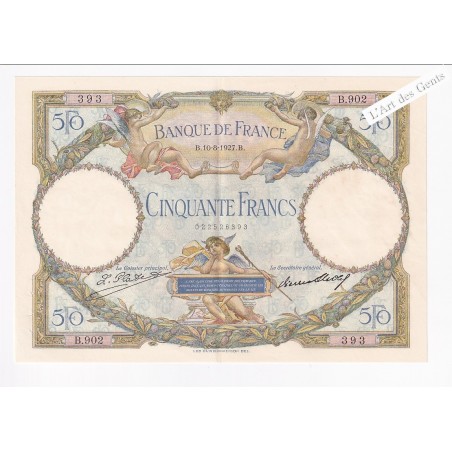 50 Francs  10-08-1927 Luc Olivier Merson N° B.902 393 SUP+, lartdesgents