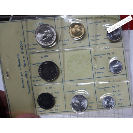 Italie, Set 1 L. - 1000 L., 1969, Rome, BU, FDC, lartdesgents.fr