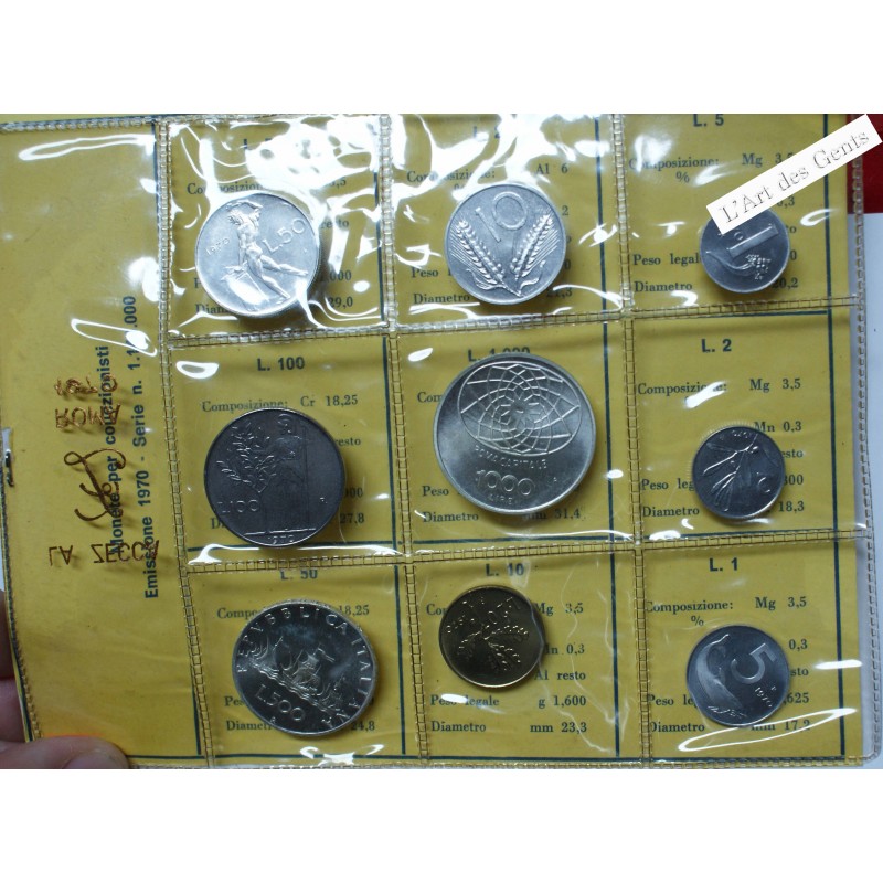 Italie, Set 1 L. - 1000 L., 1970, Rome, BU, FDC, lartdesgents.fr
