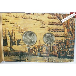 Coffret Italie, 500 lire + 200 lire 1989 Christophe Colomb, Rome, BU, FDC, lartdesgents.fr
