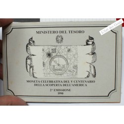 Coffret Italie, 500 lire 1990 Colomb, 2° émissione Rome, BU, FDC, lartdesgents.fr