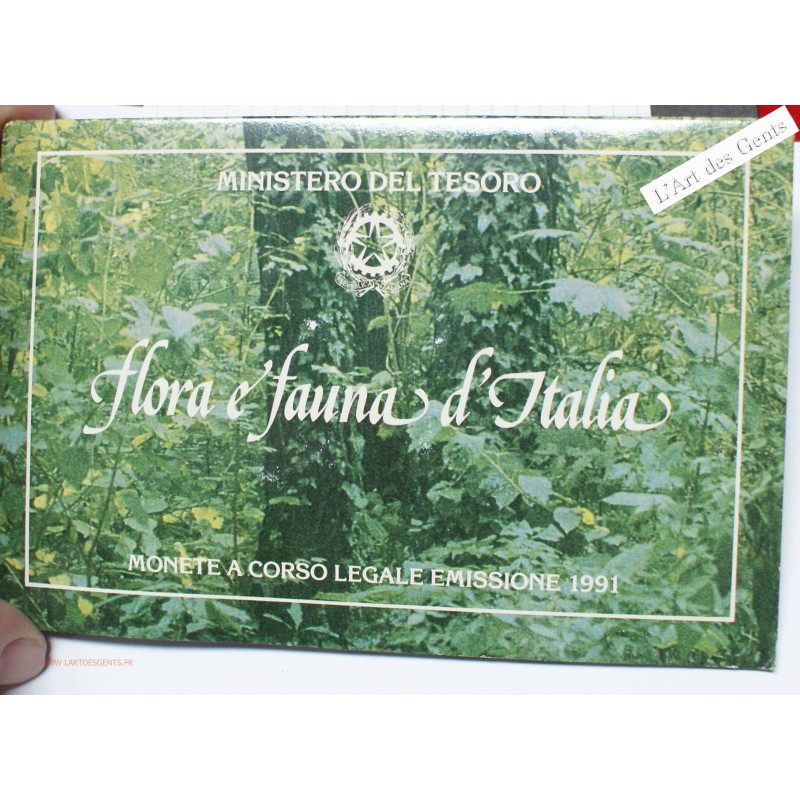 Coffret Italie, 500 lire + 200 lire 1991 Fleur et Faune, Rome, BU, FDC, lartdesgents.fr