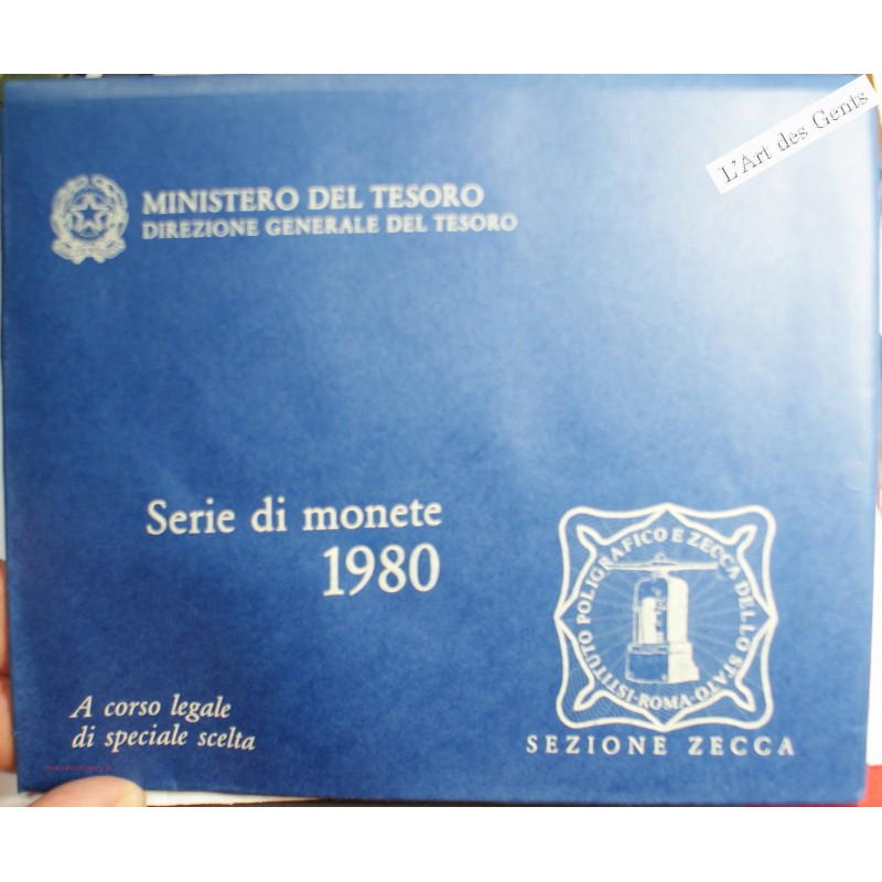Coffret Italie 1980, série complète divisionnaire , Rome, BU, FDC, lartdesgents.fr