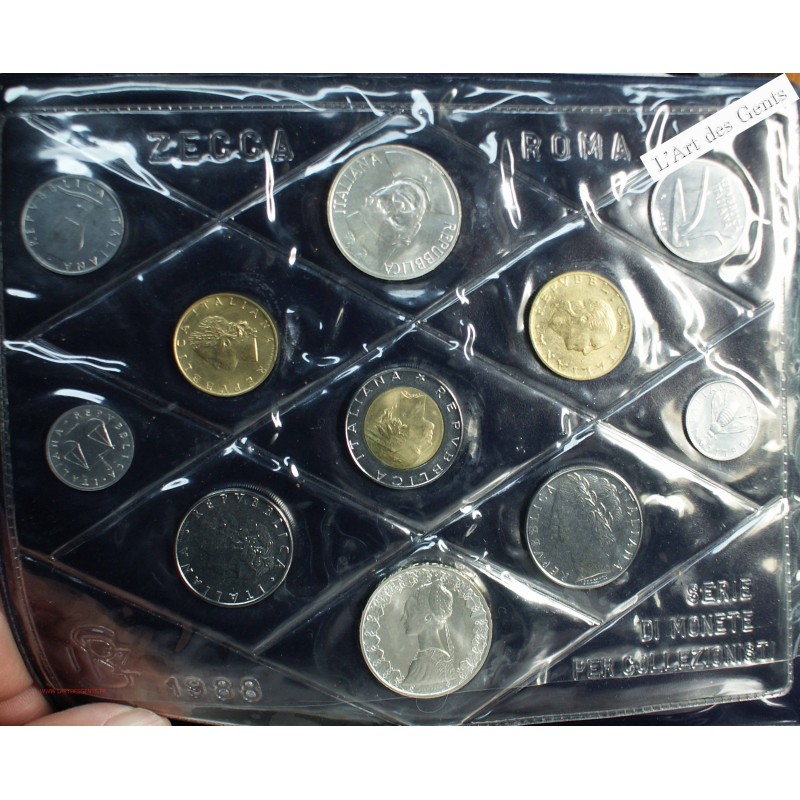 Série Italie 1988, série complète divisionnaire , Rome, BU, FDC, lartdesgents.fr