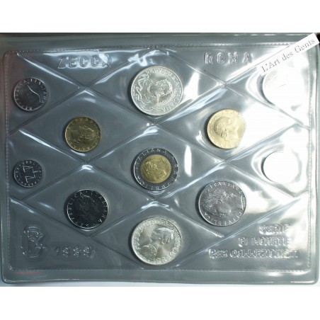 Coffret Italie 1989, série complète divisionnaire , Rome, BU, FDC, lartdesgents.fr