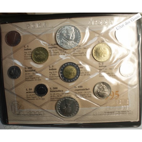 Série Italie 1995, série complète divisionnaire , Rome, BU, FDC, lartdesgents.fr