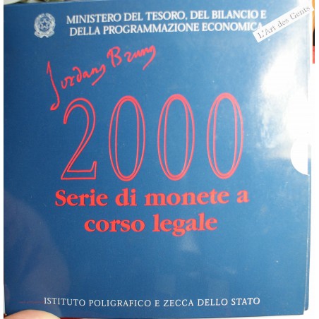 Coffret Italie 2000, série complète divisionnaire , Rome, BU, FDC, lartdesgents.fr