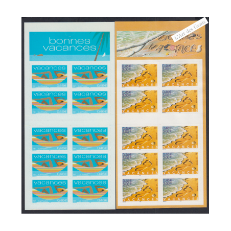 France Autoadhésifs - 2 carnets BC29 et BC33  Bonnes Vacances  - 2001et 2002 - Neufs** - lartdesgents.fr
