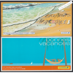 France Autoadhésifs - 2 carnets BC29 et BC33  Bonnes Vacances  - 2001et 2002 - Neufs** - lartdesgents.fr