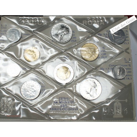 Série Italie 1984, série complète divisionnaire , Rome, BU, FDC, lartdesgents.fr