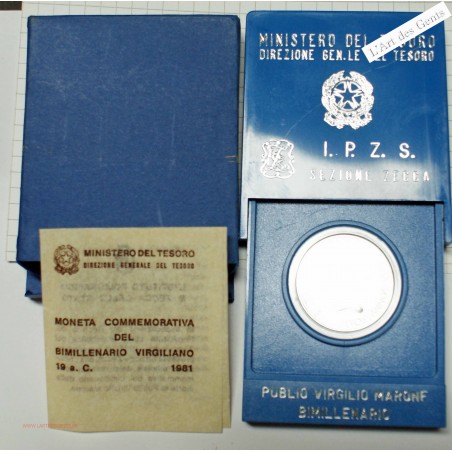 COFFRET ITALIE 500 lire 1981 PUBLIO VIRGILIO MARRONE, FDC, BU, lartdesgents.fr