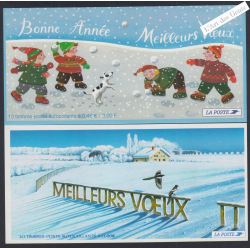 France Autoadhésifs - 2 carnets BC31 et BC34  Bonne Année et Meilleurs Voeux - 2001et 2002 - Neufs** - lartdesgents.fr