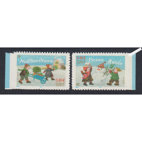 France Autoadhésifs - PaireTimbres sans bande phosphore n°31a et 32a - 2001et 2002 - Neufs** - lartdesgents.fr