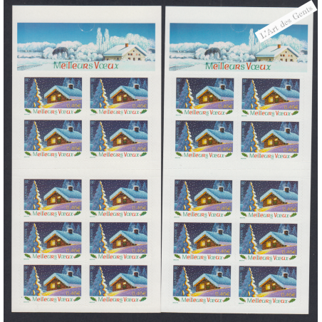 France Autoadhésifs - 2 carnets  BC34  Meilleurs Voeux -  2002 - Neufs** - lartdesgents.fr