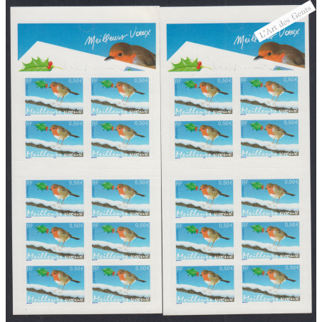 France Autoadhésifs - 2 carnets  BC37  Meilleurs Voeux -  2003 - Neufs** - lartdesgents.fr