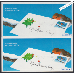 France Autoadhésifs - 2 carnets  BC37  Meilleurs Voeux -  2003 - Neufs** - lartdesgents.fr