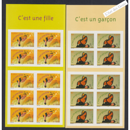 France Autoadhésifs - 2 carnets BC40 et  BC41 - Timbres pour Naissances - 2004 - Neufs** - lartdesgents.fr