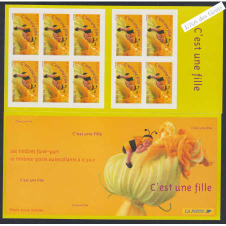 France Autoadhésifs - 2 carnets BC40 - Timbres pour Naissances Filles - 2004 - Neufs** - lartdesgents.fr