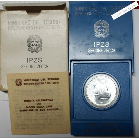 COFFRET ITALIE 500 lire 1984 OLYMPIADE LOS ANGELES FDC, BU, lartdesgents.fr