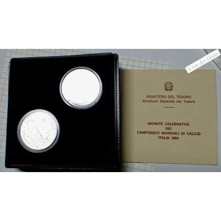 ITALIE 500, 200 lire 1990 - Championnat du Monde de Foot -  FDC, BU, lartdesgents.fr