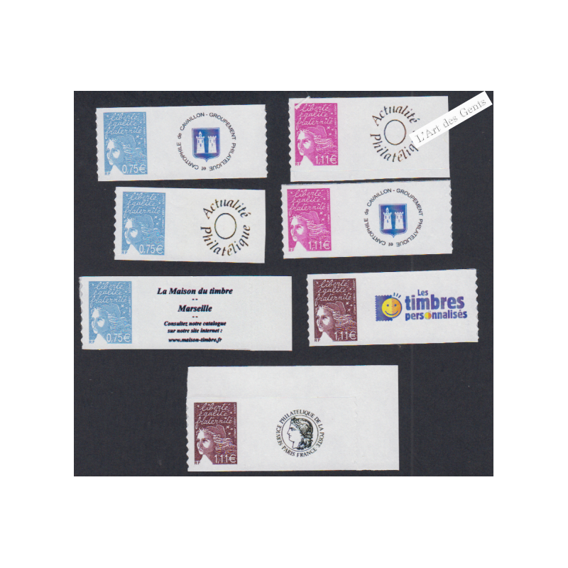 France Autoadhésifs -7 timbres personalisés n°48A -48B et 48C - Neufs** - lartdesgents.fr
