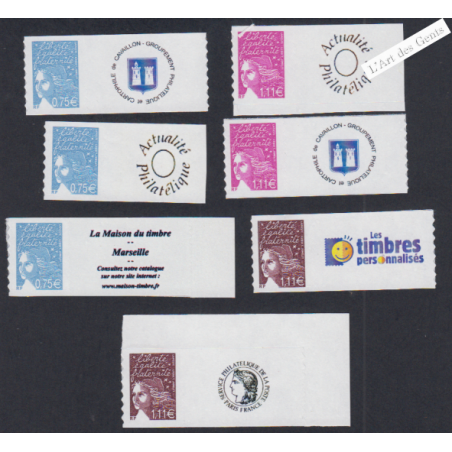 France Autoadhésifs -7 timbres personalisés n°48A -48B et 48C - Neufs** - lartdesgents.fr