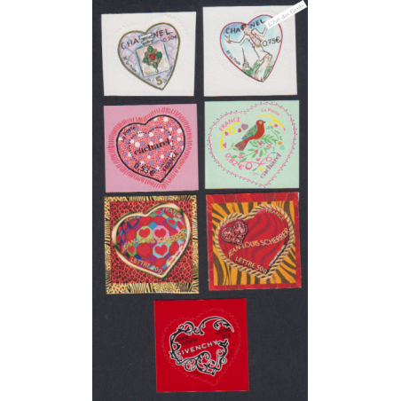 France Autoadhésifs -7 timbres Coeurs Saint Valentin - Années 2004 à 2007 - Neufs** - lartdesgents.fr