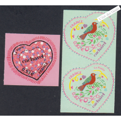 France Autoadhésifs - timbres Saint Valentin - n°50-51 et variété 51a - Années 2005 - Neufs** - lartdesgents.fr