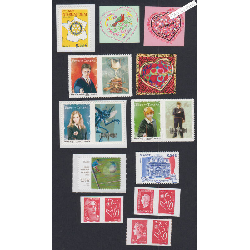 France Autoadhésifs - 15 Timbres  - Années 2005 à 2007 - Neufs** - lartdesgents.fr