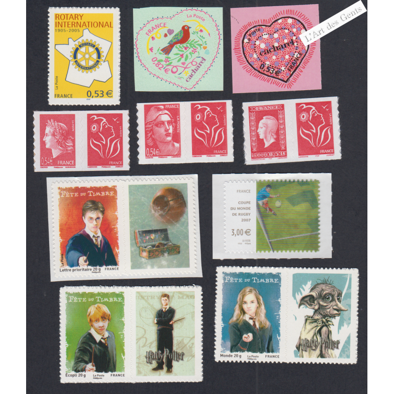 France Autoadhésifs - 13 Timbres  - Années 2005 à 2007 - Neufs** - lartdesgents.fr
