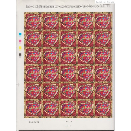 Autoadhésifs 2006 - SAINT VALENTIN - Feuillet de 30 timbres n° 73 - Neuf** - lartdesgents.