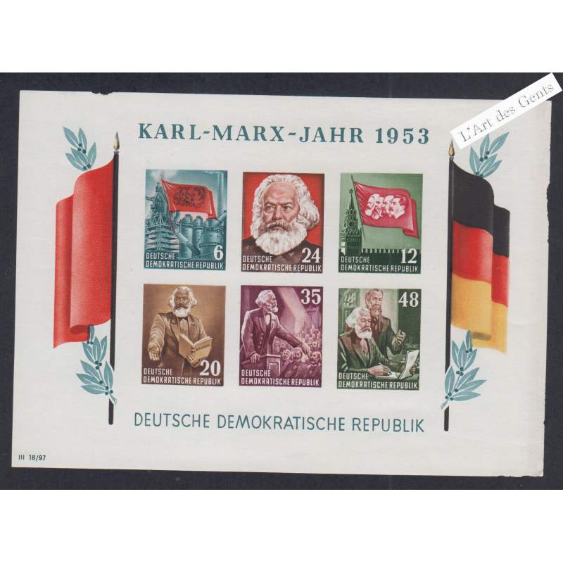 Bloc Non Dentelé "Karl-Marx-Jahr" 1953 Neuf lartdesgents.fr
