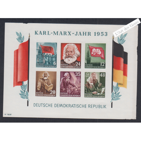 Bloc Non Dentelé "Karl-Marx-Jahr" 1953 Neuf lartdesgents.fr