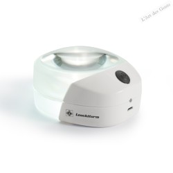 Loupe à fond clair avec éclairage LED et grossissement x 10, rechargeable lartdesgents