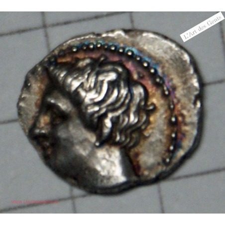 Obole de Marseille tête à gauche 121-82 Av JC.  SUP, lartdesgents.fr