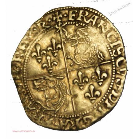 Écu d'OR au soleil du DAUPHINÉ, 7e type 1528/1529. Romans TTB, lartdesgents.fr